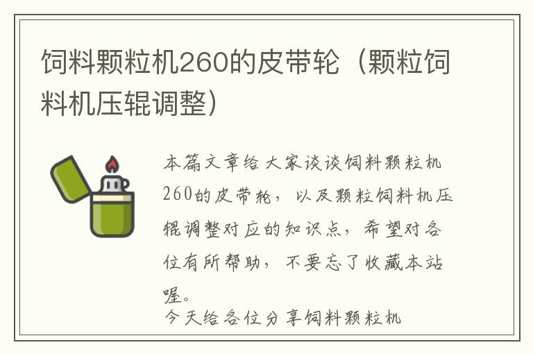 飼料顆粒機(jī)260的皮帶輪（顆粒飼料機(jī)壓輥調(diào)整）