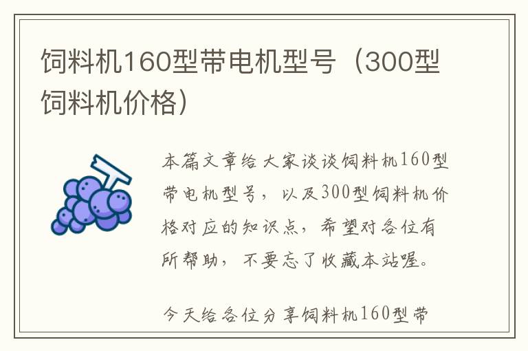 飼料機(jī)160型帶電機(jī)型號(hào)（300型飼料機(jī)價(jià)格）