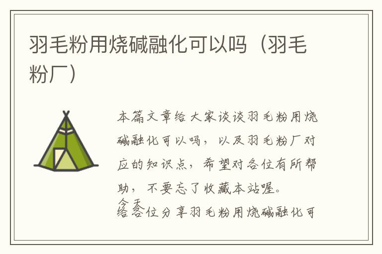 羽毛粉用燒堿融化可以嗎（羽毛粉廠）