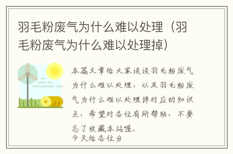 羽毛粉廢氣為什么難以處理（羽毛粉廢氣為什么難以處理掉）