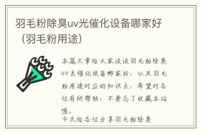 羽毛粉除臭uv光催化設(shè)備哪家好（羽毛粉用途）