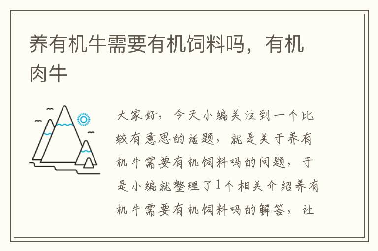 養(yǎng)有機牛需要有機飼料嗎，有機肉牛