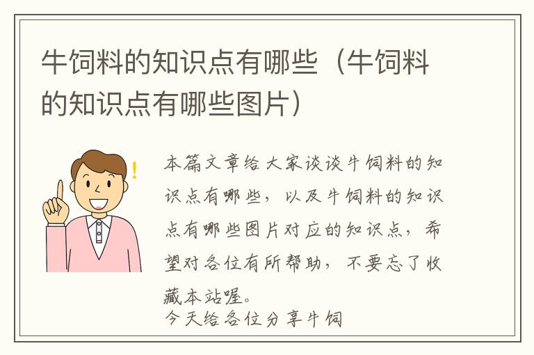 牛飼料的知識(shí)點(diǎn)有哪些（牛飼料的知識(shí)點(diǎn)有哪些圖片）